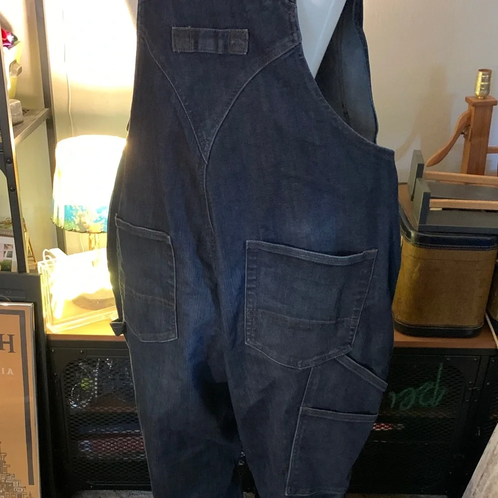 Duluth Trading Co Women's Double Flex Work  Blue Denim Overalls - Picture 9 of 16
